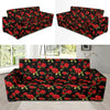 Red Rose Themed Print Sofa Slipcover-JTAMIGO.COM