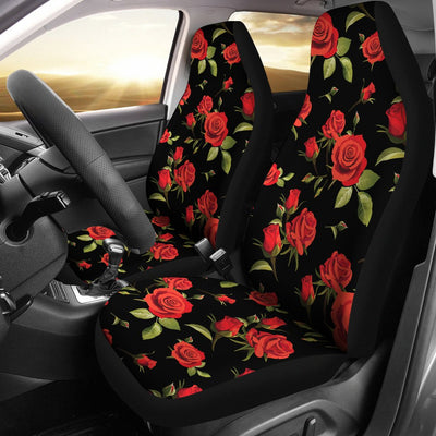 Red Rose Themed Print Universal Fit Car Seat Covers