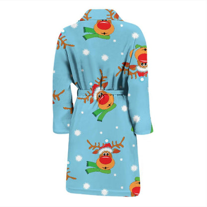 Reindeer cute Pattern Print Design 02 Men Bathrobe-JORJUNE.COM