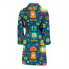 Robot Pattern Print Design A04 Men Bathrobe-JORJUNE.COM