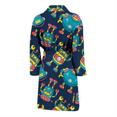 Robot Pattern Print Design A05 Men Bathrobe-JORJUNE.COM