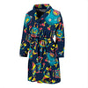 Robot Pattern Print Design A05 Men Bathrobe-JORJUNE.COM