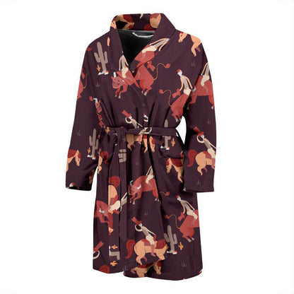 Rodeo Pattern Print Design A01 Men Bathrobe-JORJUNE.COM