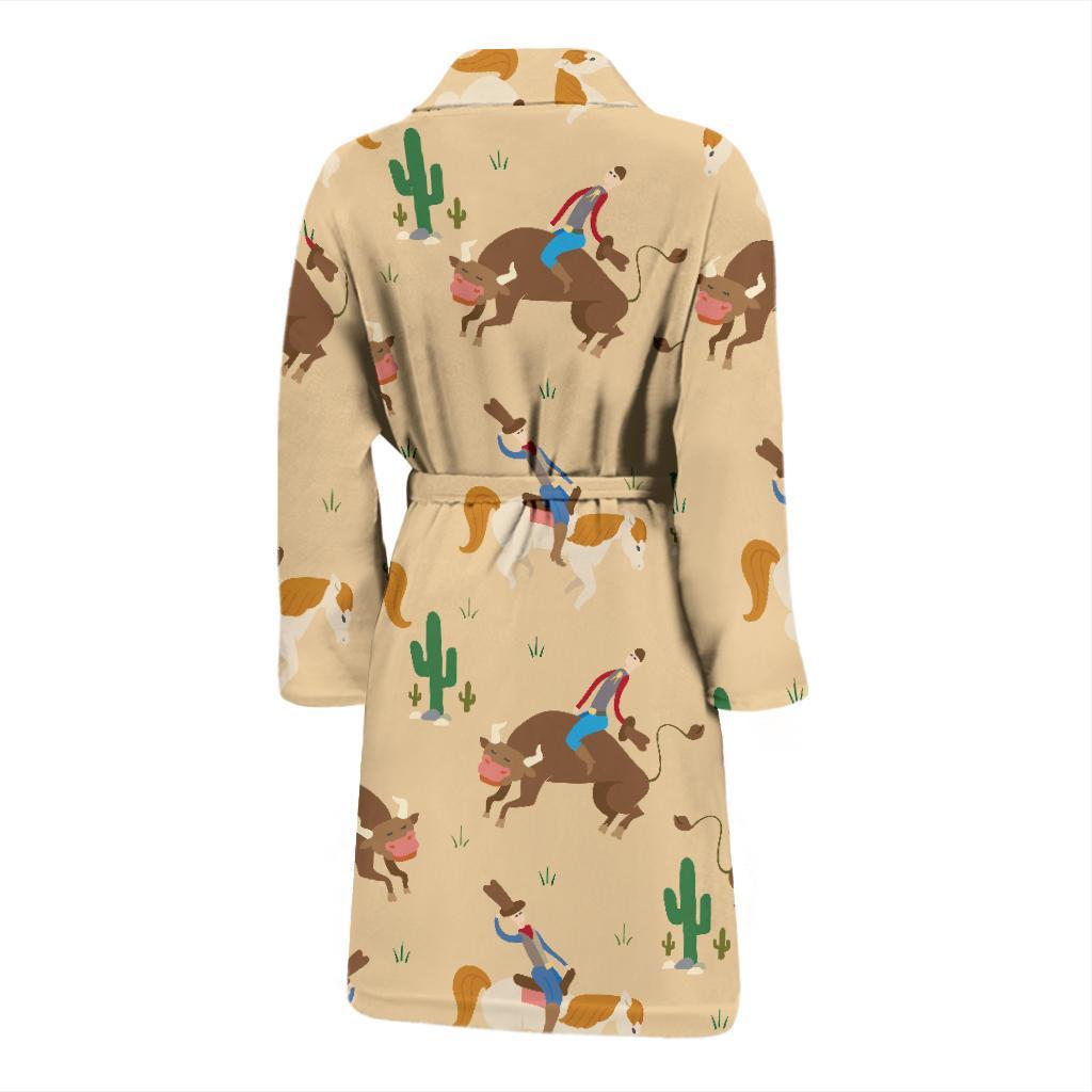 Rodeo Pattern Print Design A02 Men Bathrobe-JORJUNE.COM