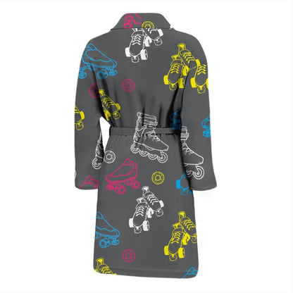 Roller skate Pattern Print Design A02 Men Bathrobe-JORJUNE.COM