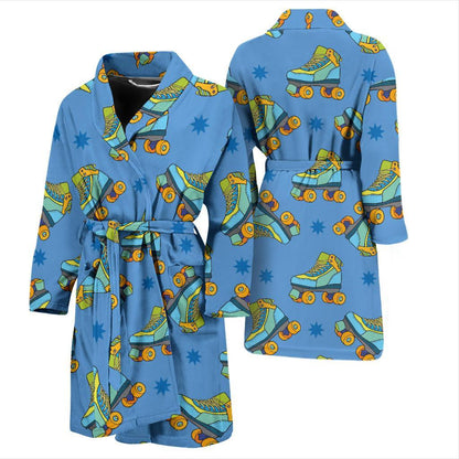 Roller skate Pattern Print Design A04 Men Bathrobe-JORJUNE.COM