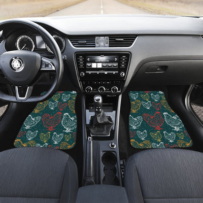 Rooster Hand Draw Design Car Floor Mats