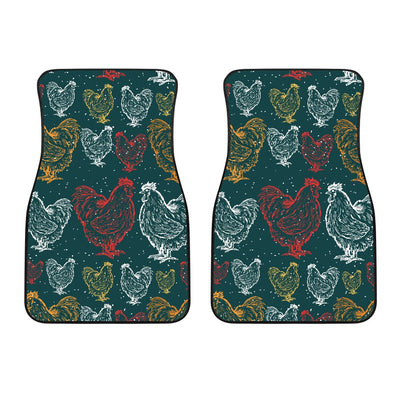 Rooster Hand Draw Design Car Floor Mats