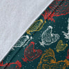 Rooster Hand Draw Design Fleece Blanket