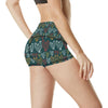 Rooster Hand Draw Design High Waisted Spandex Shorts-JTAMIGO.COM