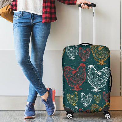 Rooster Hand Draw Design Luggage Cover Protector