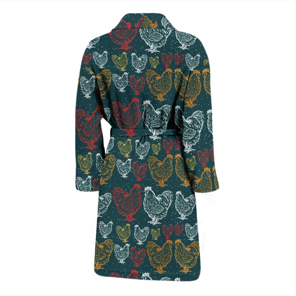 Rooster Hand Draw Design Men Bath Robe-JTAMIGO.COM
