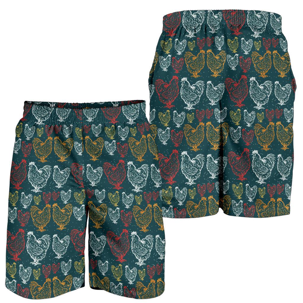 Rooster Hand Draw Design Mens Shorts-JTAMIGO.COM