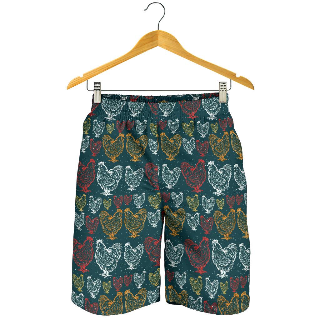 Rooster Hand Draw Design Mens Shorts-JTAMIGO.COM
