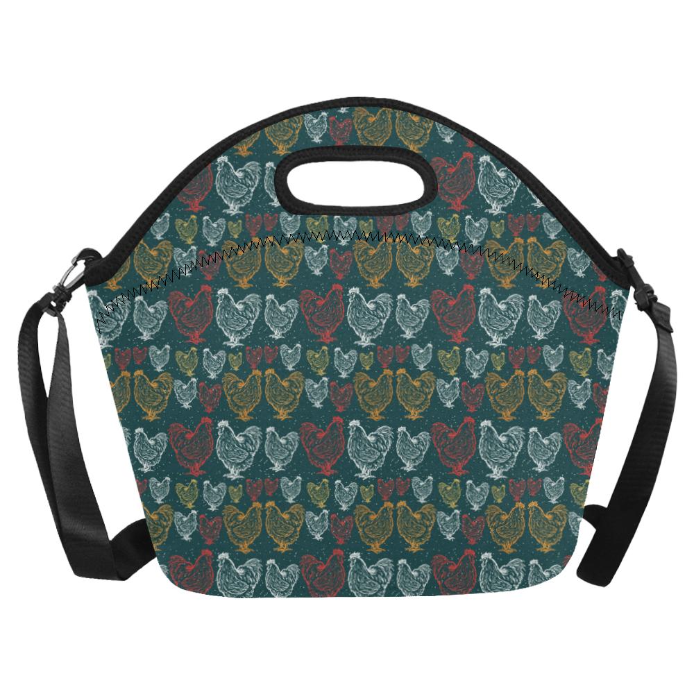 Rooster Hand Draw Design Neoprene Lunch Bag (Model 1669)(Large)-JTAMIGO.COM