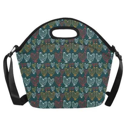 Rooster Hand Draw Design Neoprene Lunch Bag (Model 1669)(Large)-JTAMIGO.COM