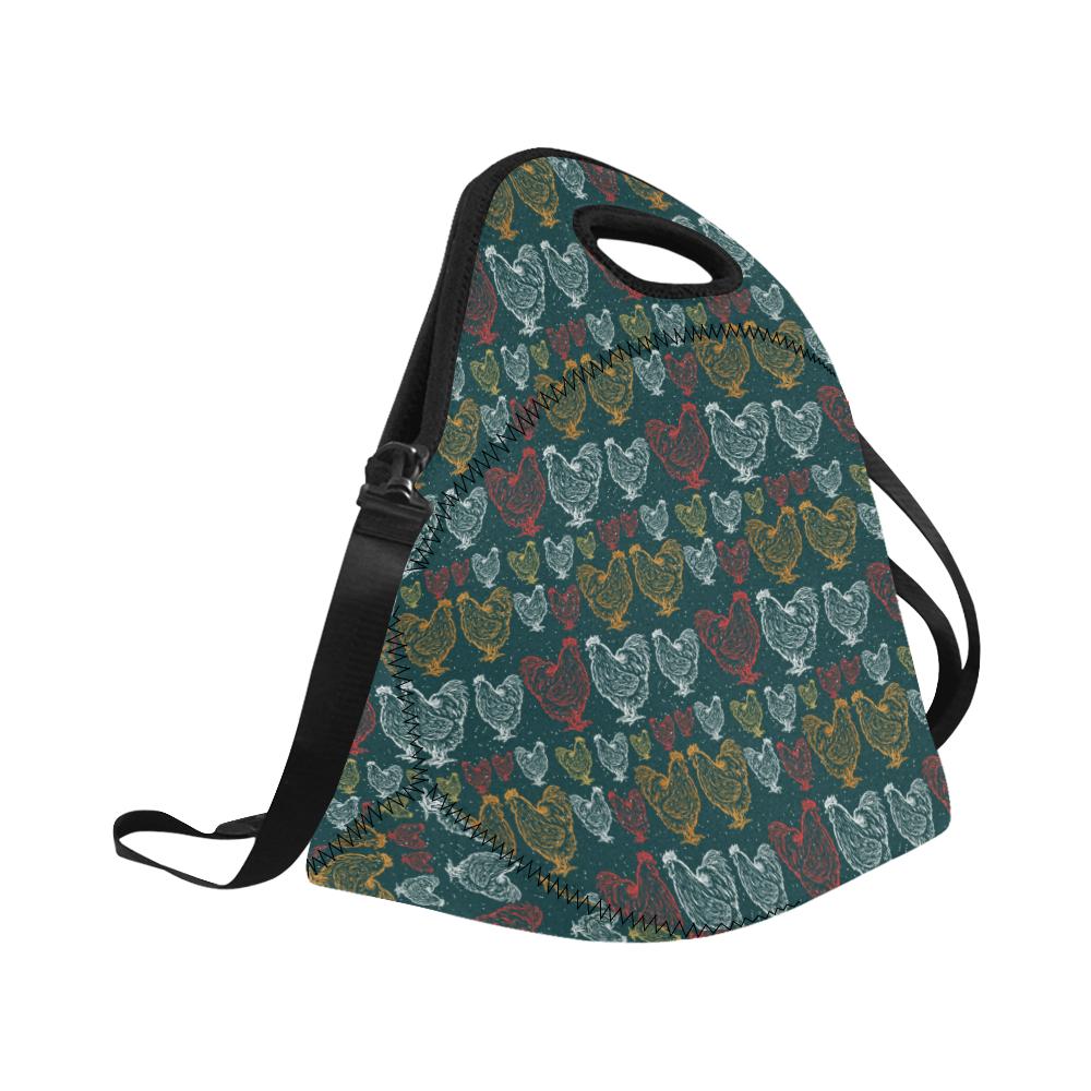 Rooster Hand Draw Design Neoprene Lunch Bag (Model 1669)(Large)-JTAMIGO.COM