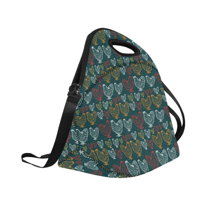 Rooster Hand Draw Design Neoprene Lunch Bag (Model 1669)(Large)-JTAMIGO.COM