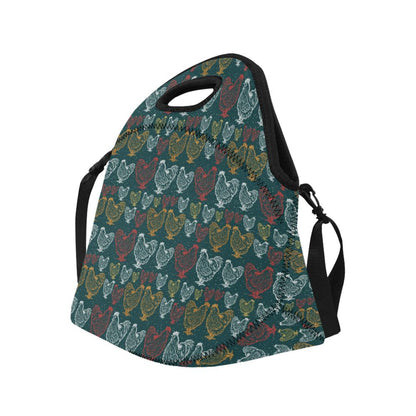 Rooster Hand Draw Design Neoprene Lunch Bag (Model 1669)(Large)-JTAMIGO.COM