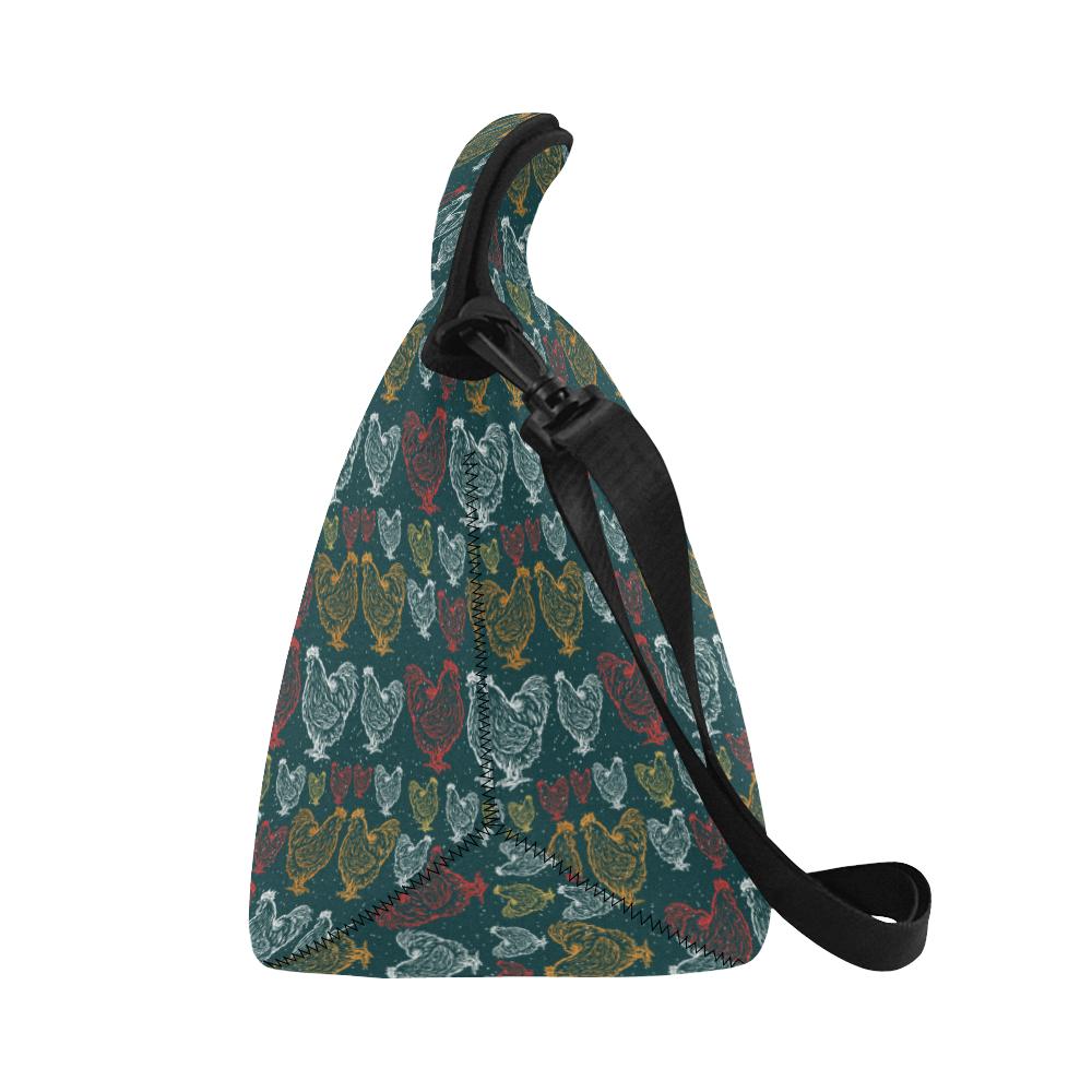 Rooster Hand Draw Design Neoprene Lunch Bag (Model 1669)(Large)-JTAMIGO.COM