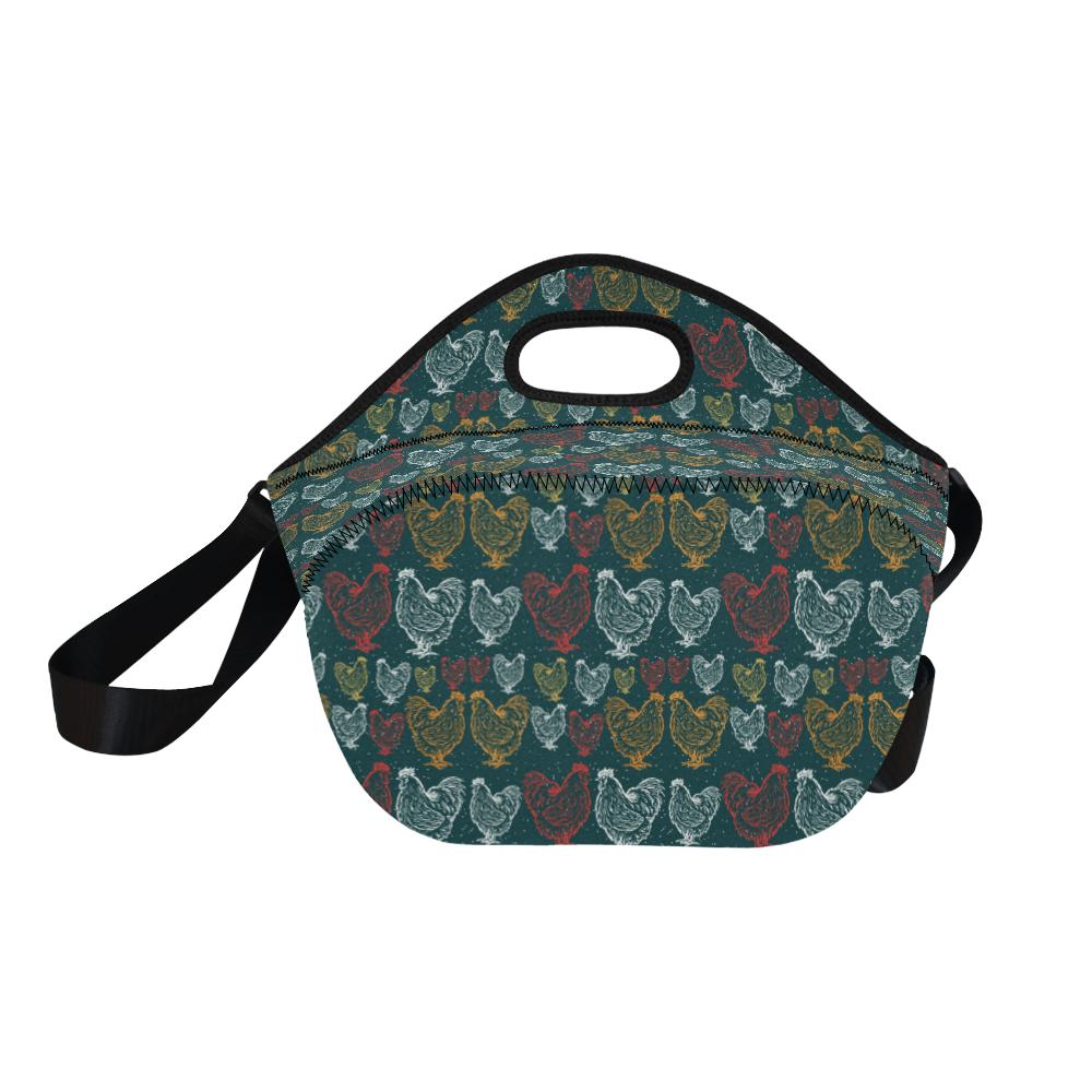 Rooster Hand Draw Design Neoprene Lunch Bag (Model 1669)(Large)-JTAMIGO.COM