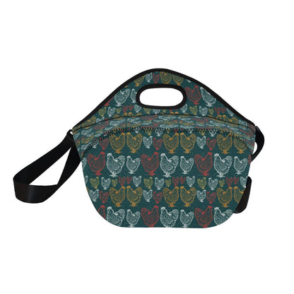Rooster Hand Draw Design Neoprene Lunch Bag (Model 1669)(Large)-JTAMIGO.COM