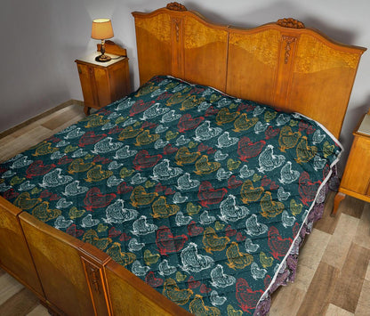 Rooster Hand Draw Design Premium Quilt-JTAMIGO.COM