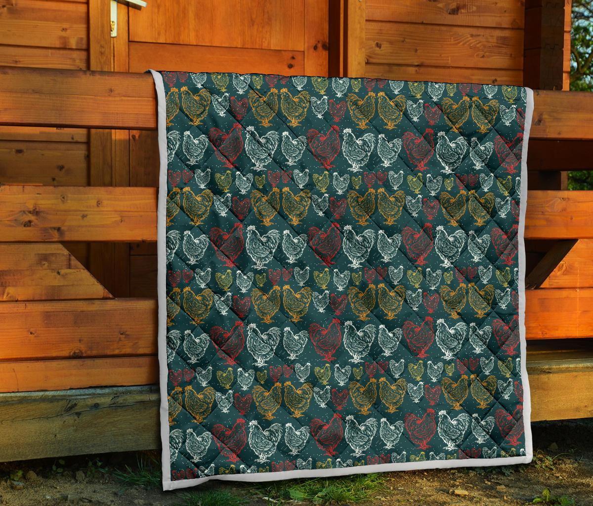 Rooster Hand Draw Design Premium Quilt-JTAMIGO.COM