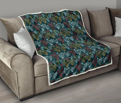 Rooster Hand Draw Design Premium Quilt-JTAMIGO.COM
