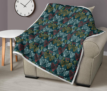 Rooster Hand Draw Design Premium Quilt-JTAMIGO.COM