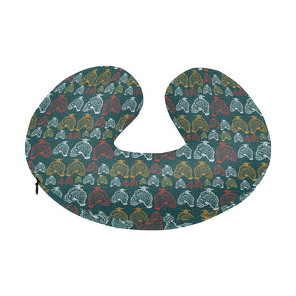 Rooster Hand Draw Design U-Shaped Travel Neck Pillow-JTAMIGO.COM
