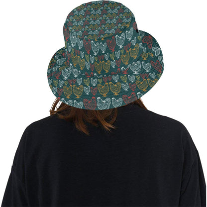 Rooster Hand Draw Design Unisex Bucket Hat
