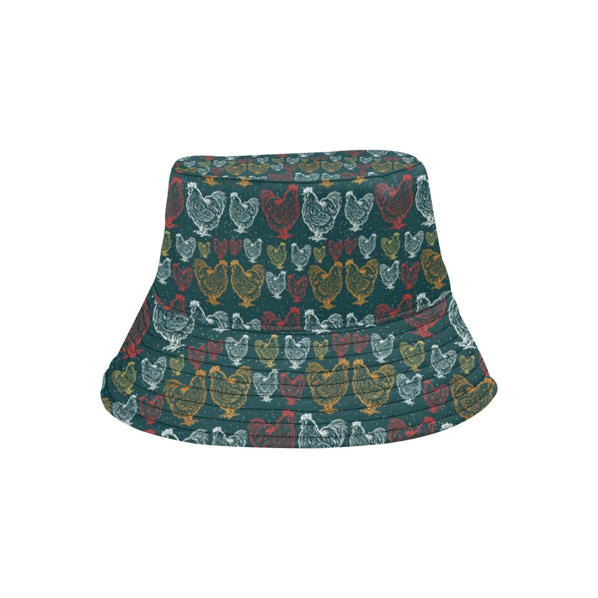 Rooster Hand Draw Design Unisex Bucket Hat