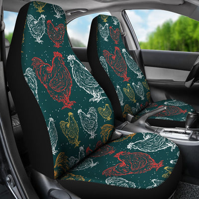 Rooster Hand Draw Design Universal Fit Car Seat Covers