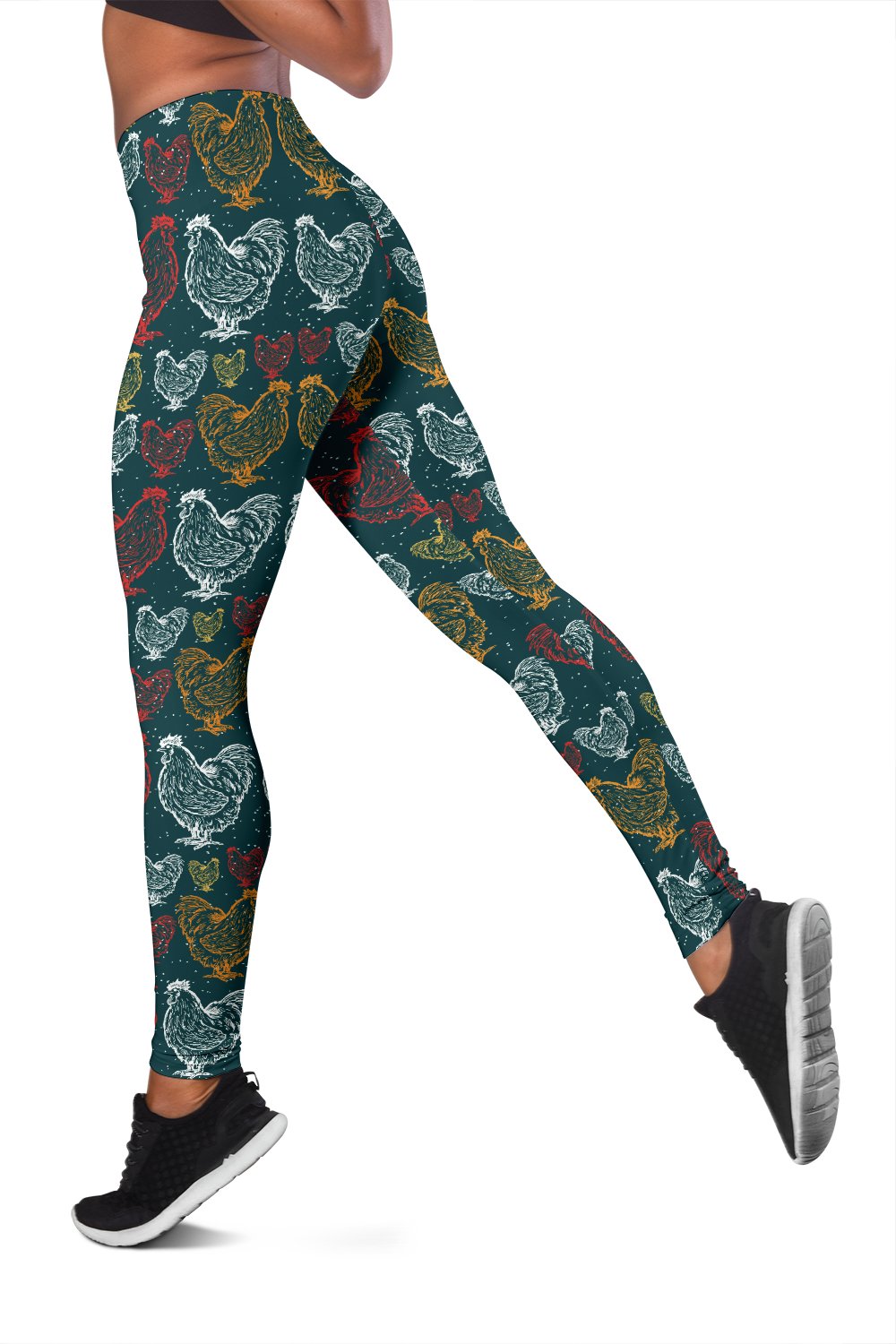 Rooster Hand Draw Design Women Leggings