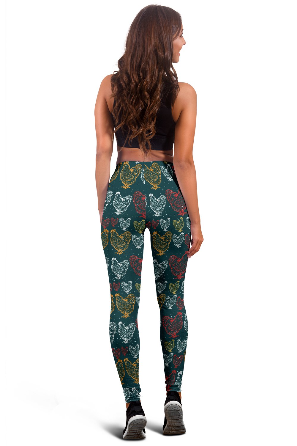 Rooster Hand Draw Design Women Leggings