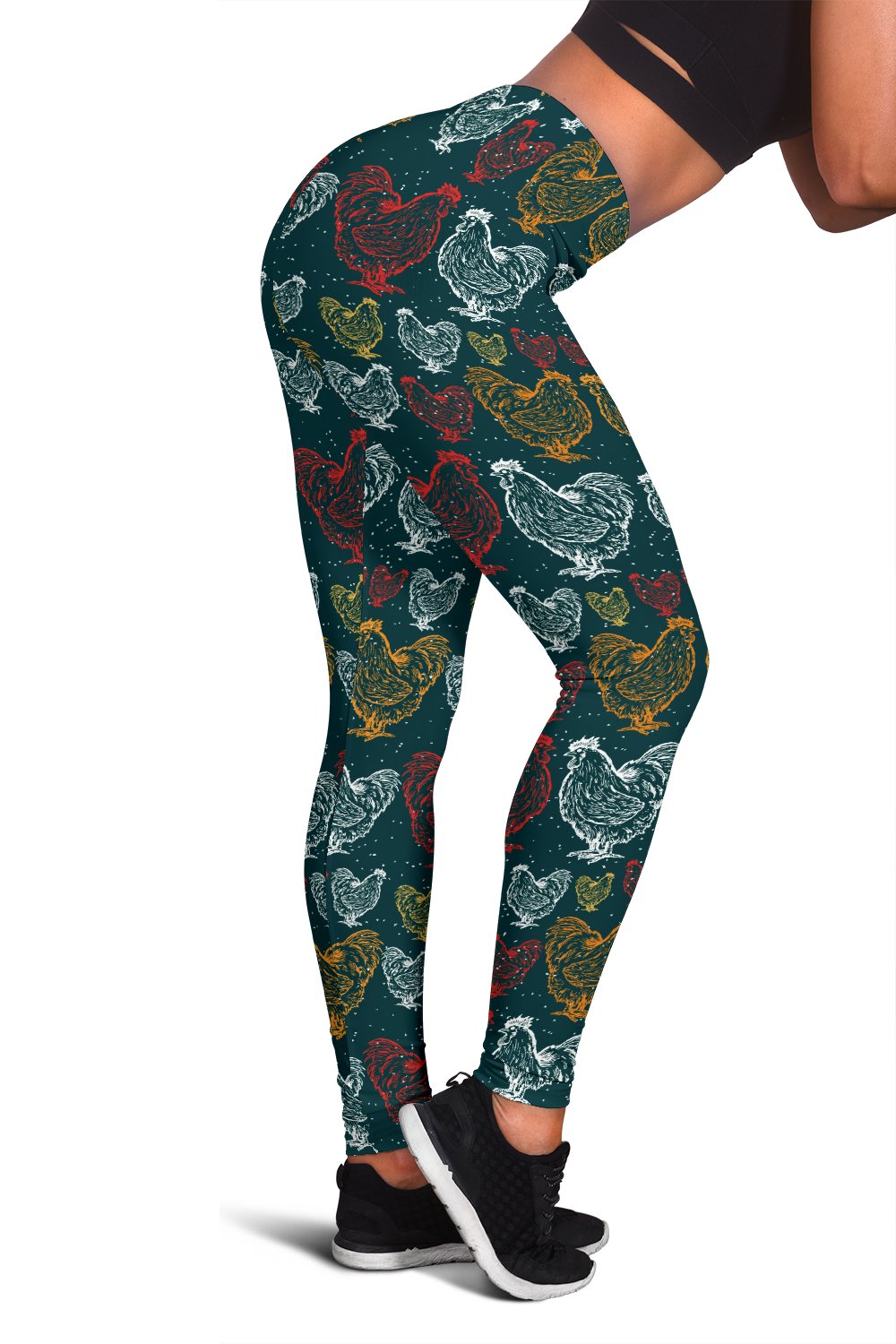 Rooster Hand Draw Design Women Leggings