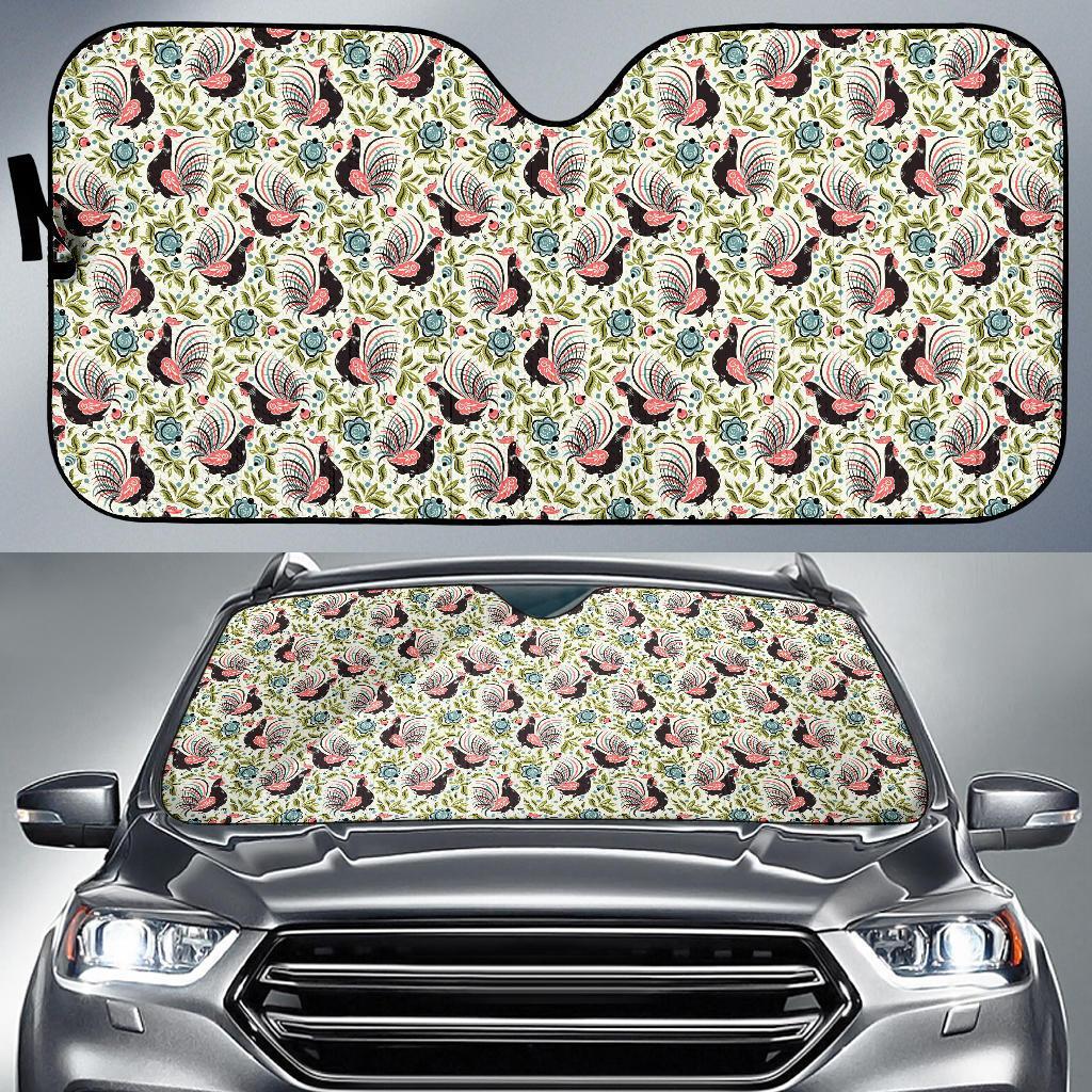Rooster Print Design Car Sun Shade For Windshield