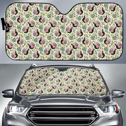 Rooster Print Design Car Sun Shade For Windshield