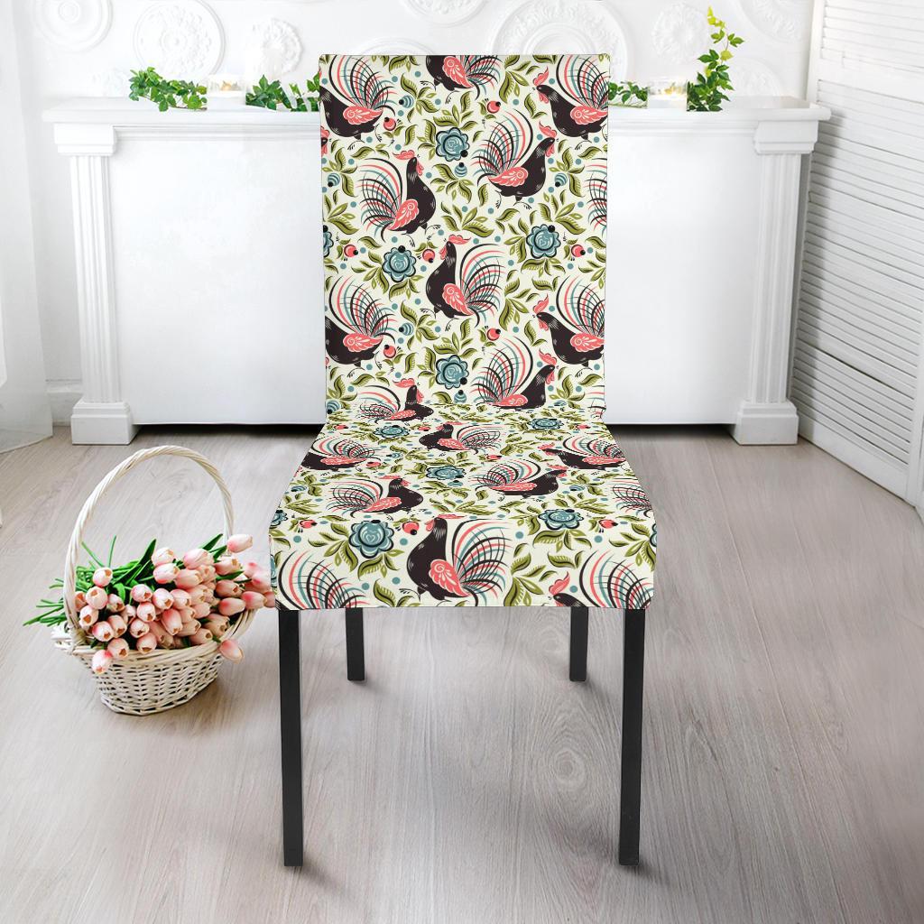 Rooster Print Design Dining Chair Slipcover-JTAMIGO.COM