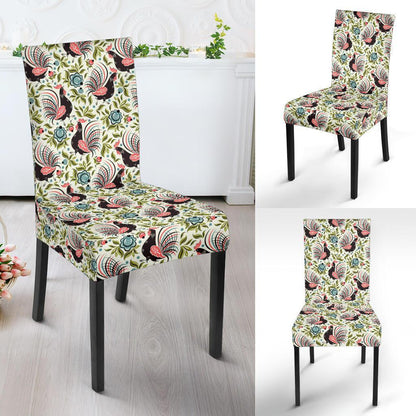 Rooster Print Design Dining Chair Slipcover-JTAMIGO.COM