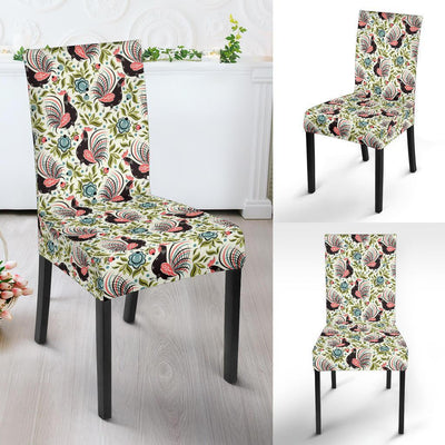 Rooster Print Design Dining Chair Slipcover-JTAMIGO.COM