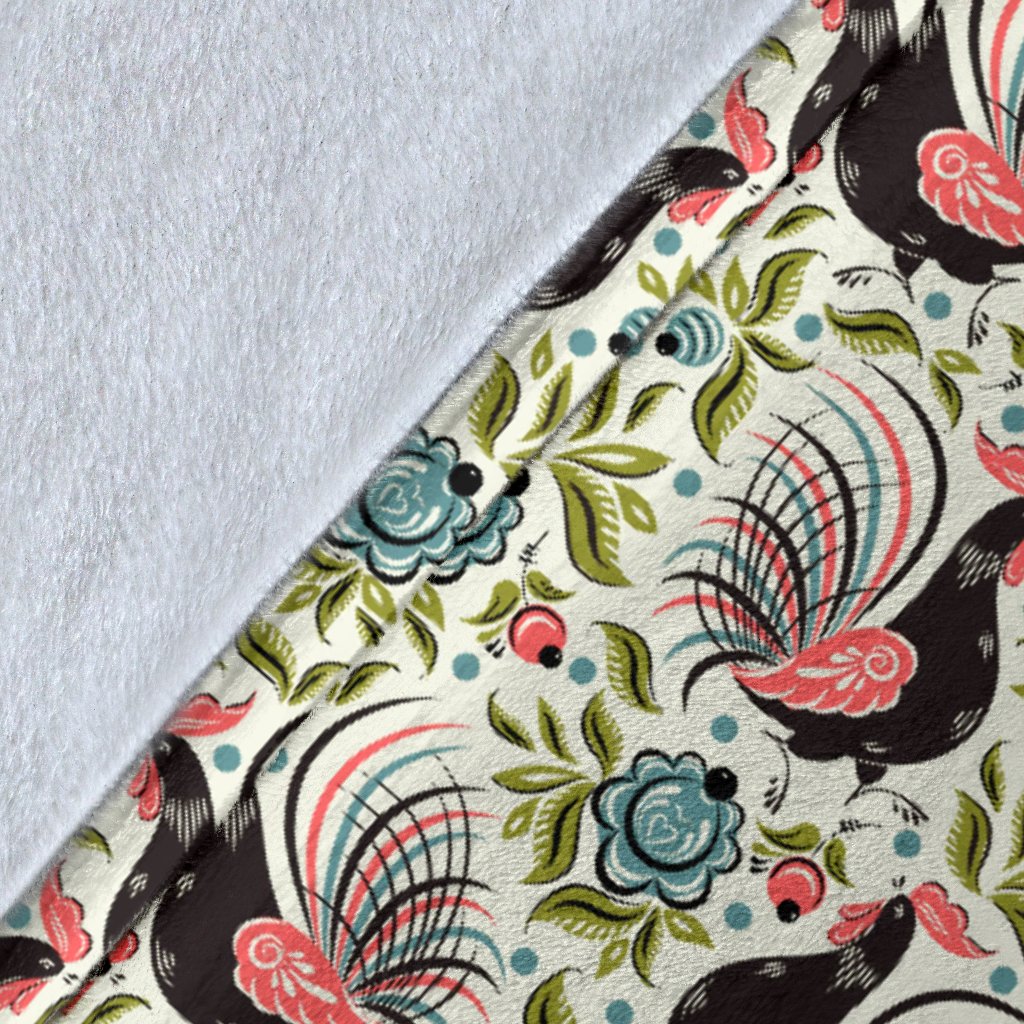 Rooster Print Design Fleece Blanket