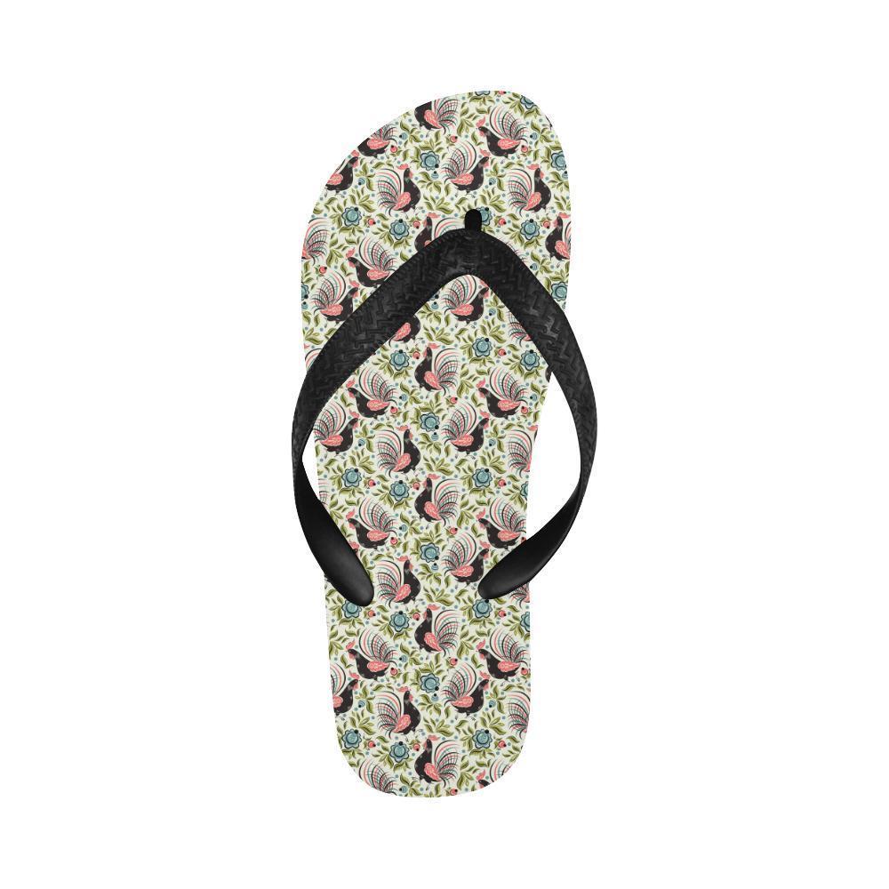 Rooster Print Design Flip Flops-JTAMIGO.COM
