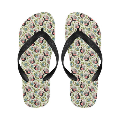 Rooster Print Design Flip Flops-JTAMIGO.COM