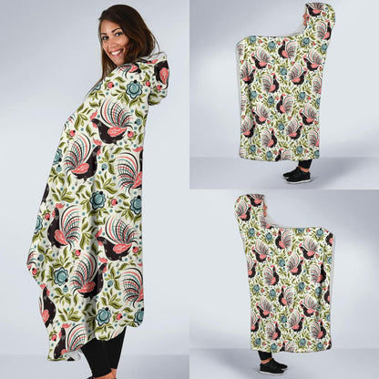 Rooster Print Design Hooded Blanket-JTAMIGO.COM