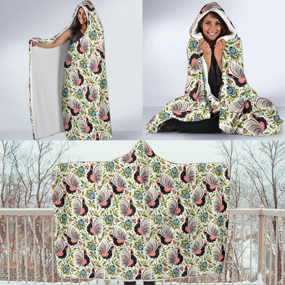 Rooster Print Design Hooded Blanket-JTAMIGO.COM