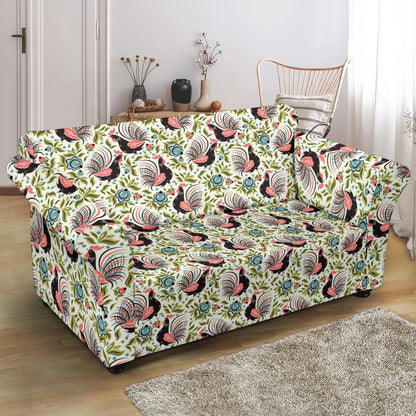 Rooster Print Design Loveseat Slipcover-JTAMIGO.COM