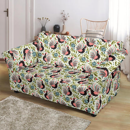 Rooster Print Design Loveseat Slipcover-JTAMIGO.COM