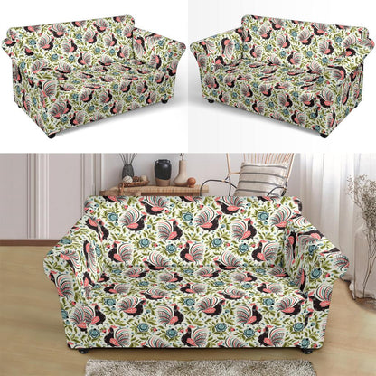 Rooster Print Design Loveseat Slipcover-JTAMIGO.COM